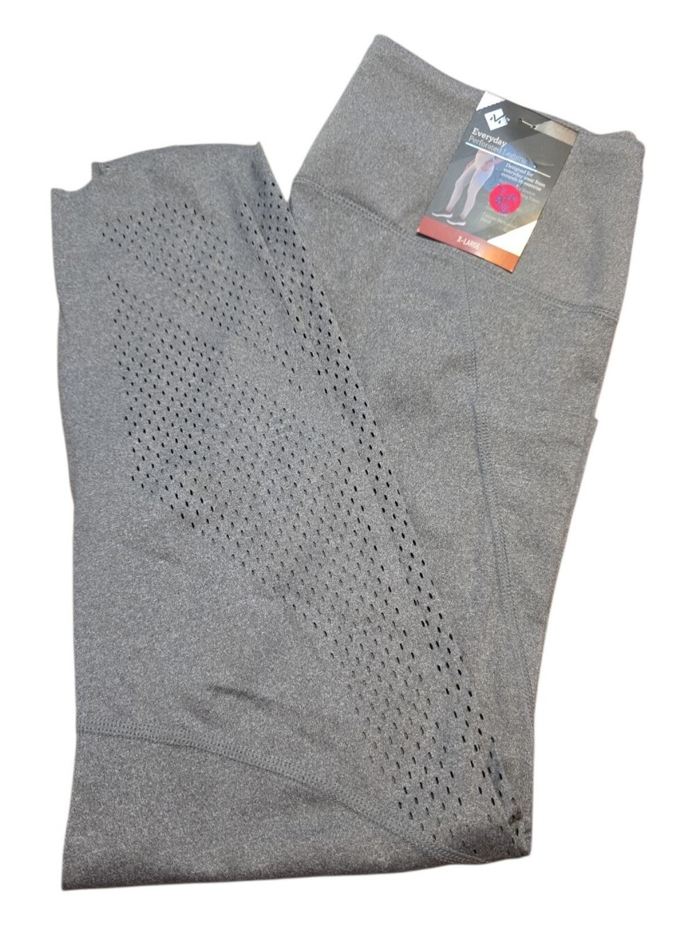 Members Mark Ladies Everyday Perforated Legging XL Gray